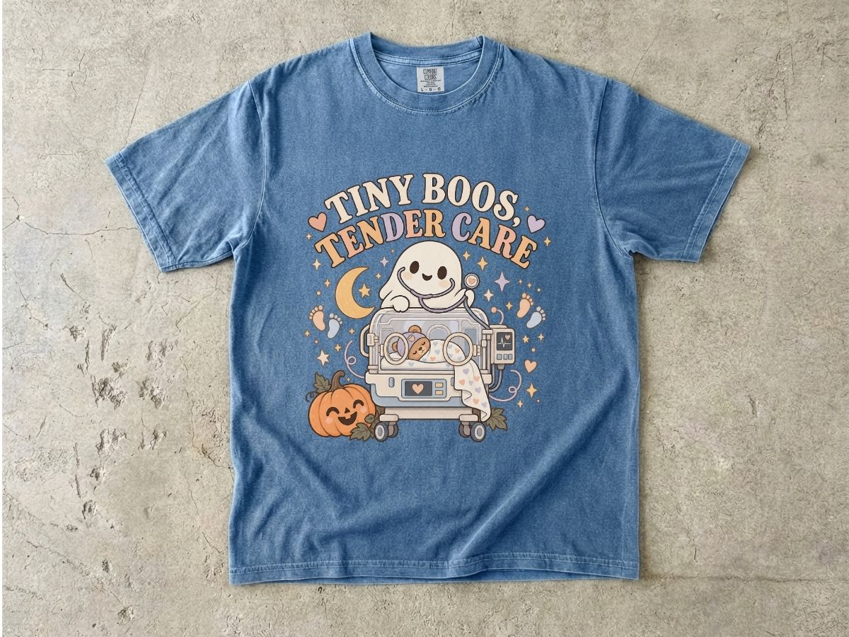 NICU Nurse Halloween Shirt | Tiny Boos Tender Care RN Tee