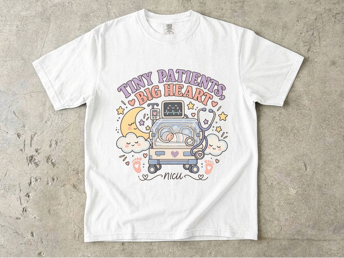 NICU Nurse Shirt | Tiny Patients Big Hearts Neonatal RN Tee