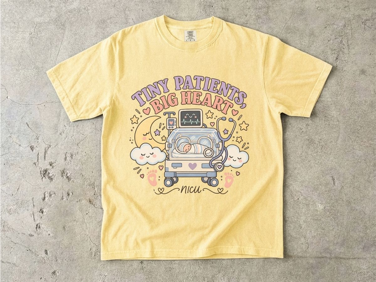 NICU Nurse Shirt | Tiny Patients Big Hearts Neonatal RN Tee