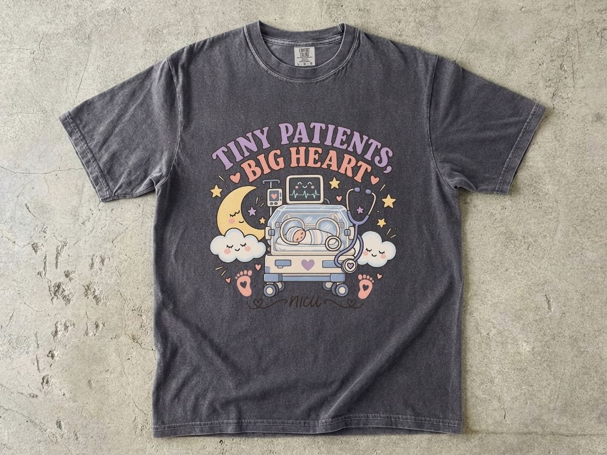 NICU Nurse Shirt | Tiny Patients Big Hearts Neonatal RN Tee